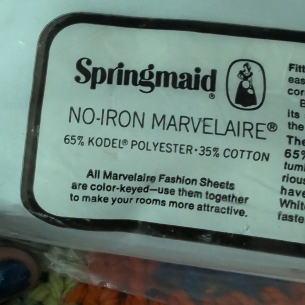 Vintange 80s Springmaid Full‎ Fitted White Sheet Pillowcases NIP Marvelaire